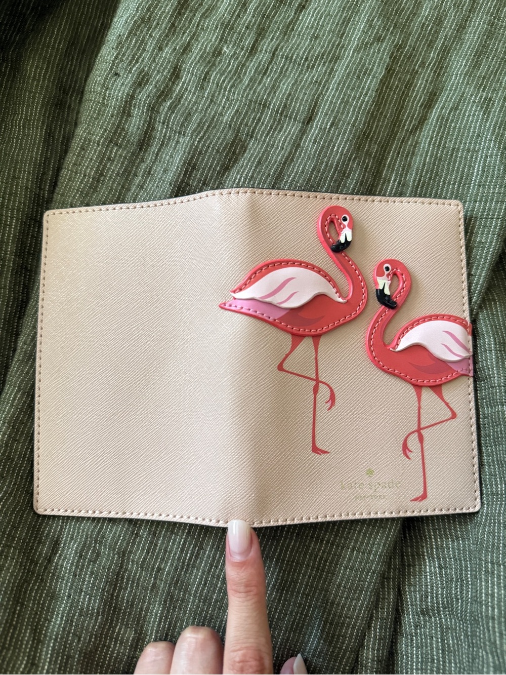 kate spade Passport Holder with Pink Flamingo Applique - Picture 3 of 3